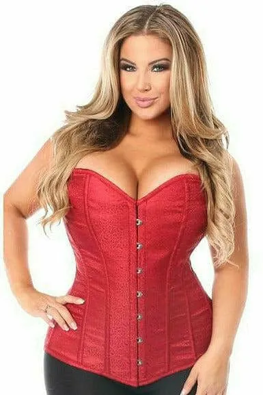 Sexy Wine Brocade Corset