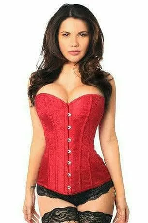 Sexy Wine Brocade Corset