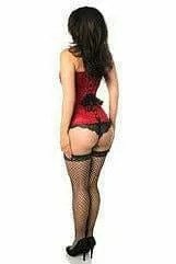Sexy Wine Brocade Corset
