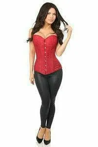 Sexy Wine Brocade Corset