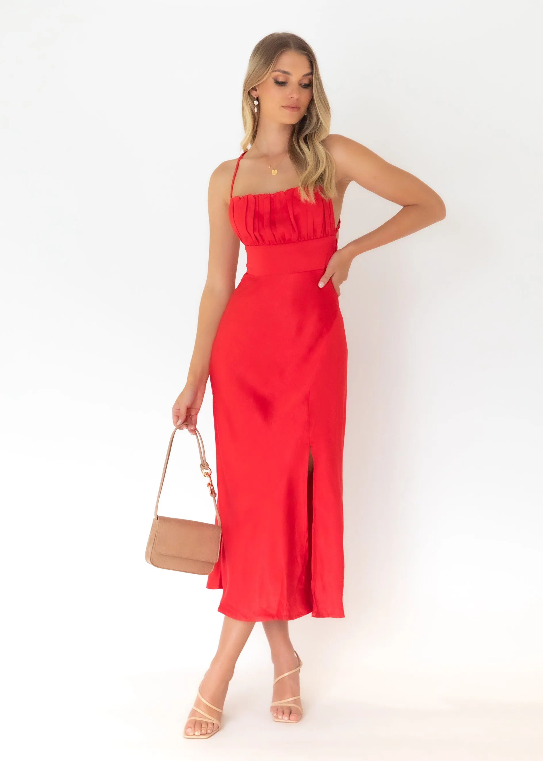 Sherwood Midi Dress - Red