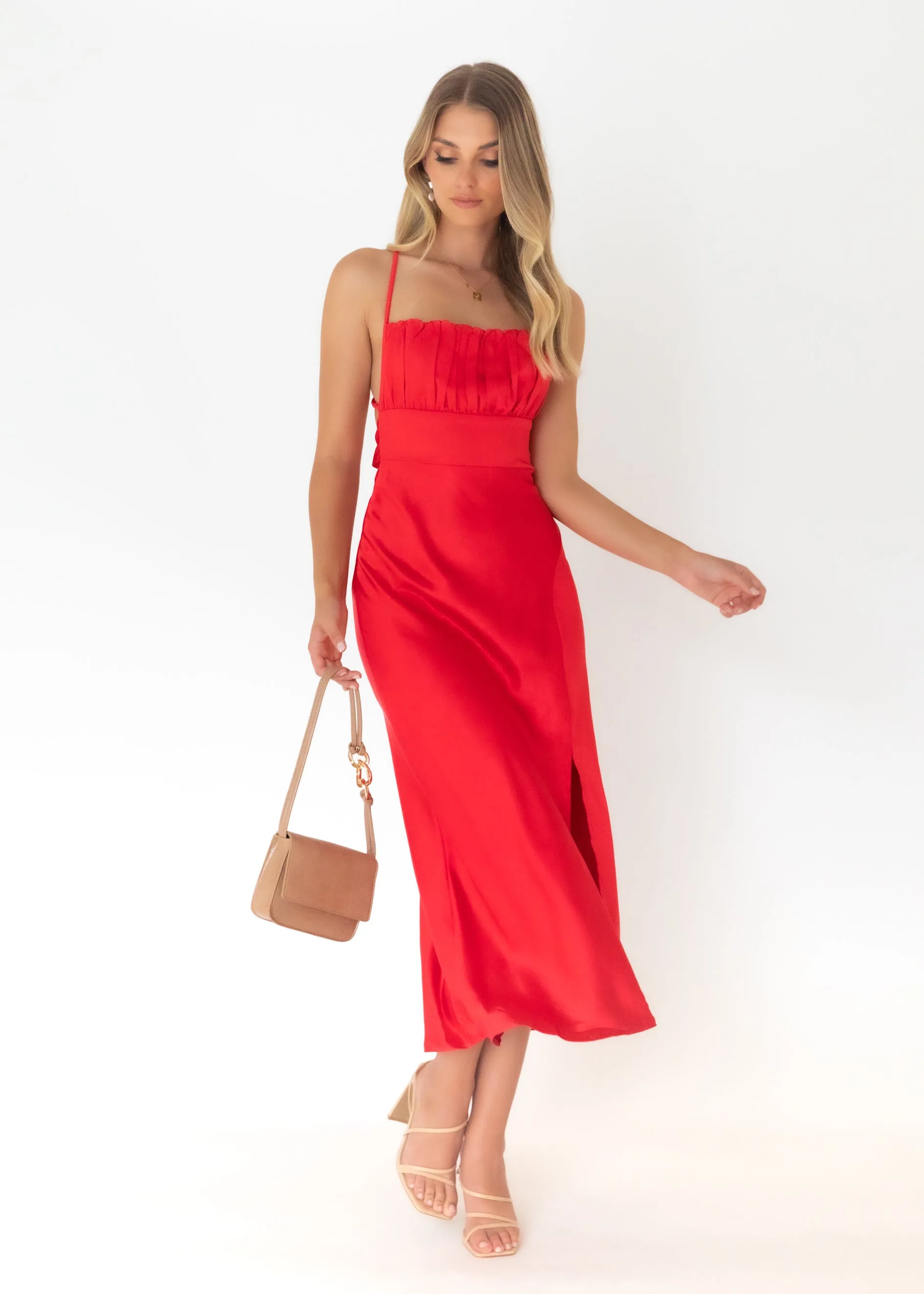 Sherwood Midi Dress - Red