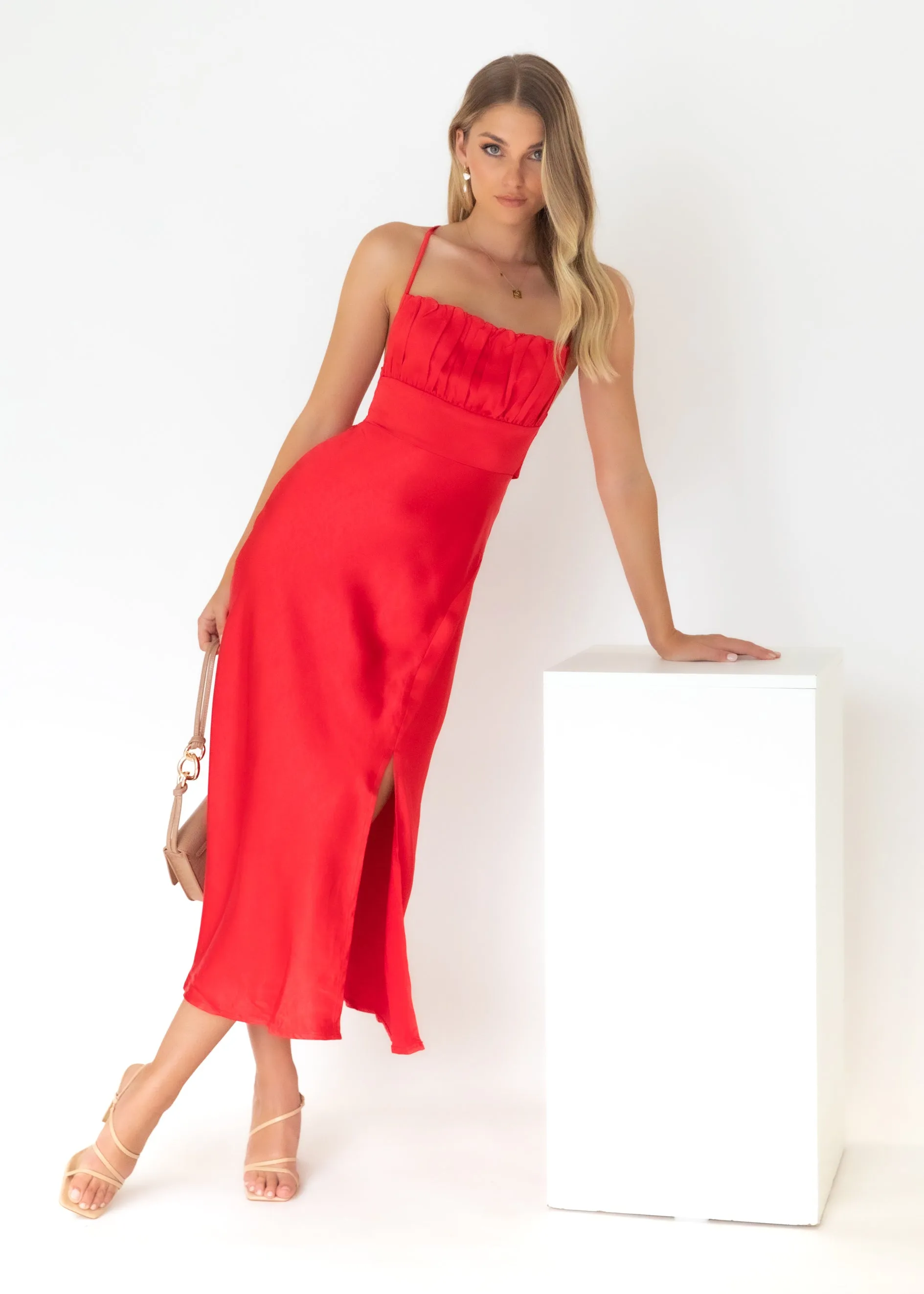 Sherwood Midi Dress - Red