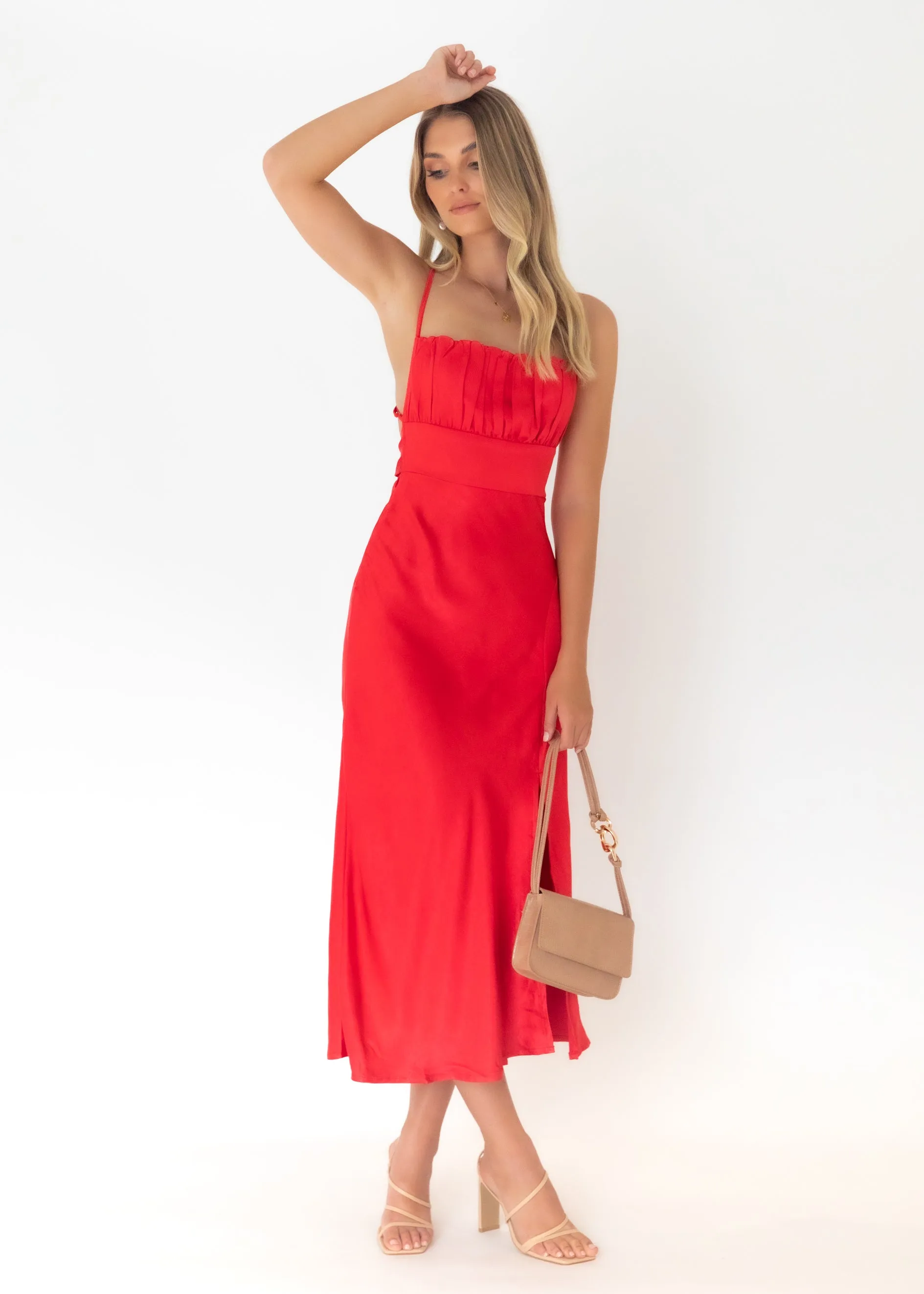 Sherwood Midi Dress - Red