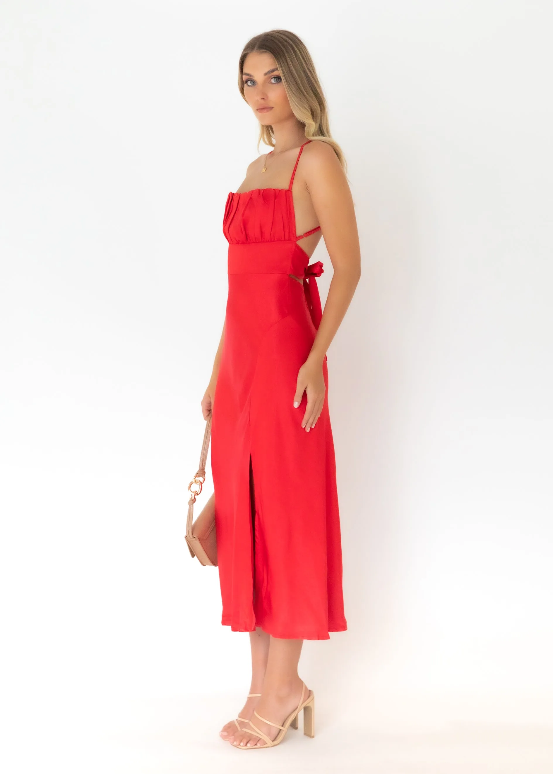 Sherwood Midi Dress - Red