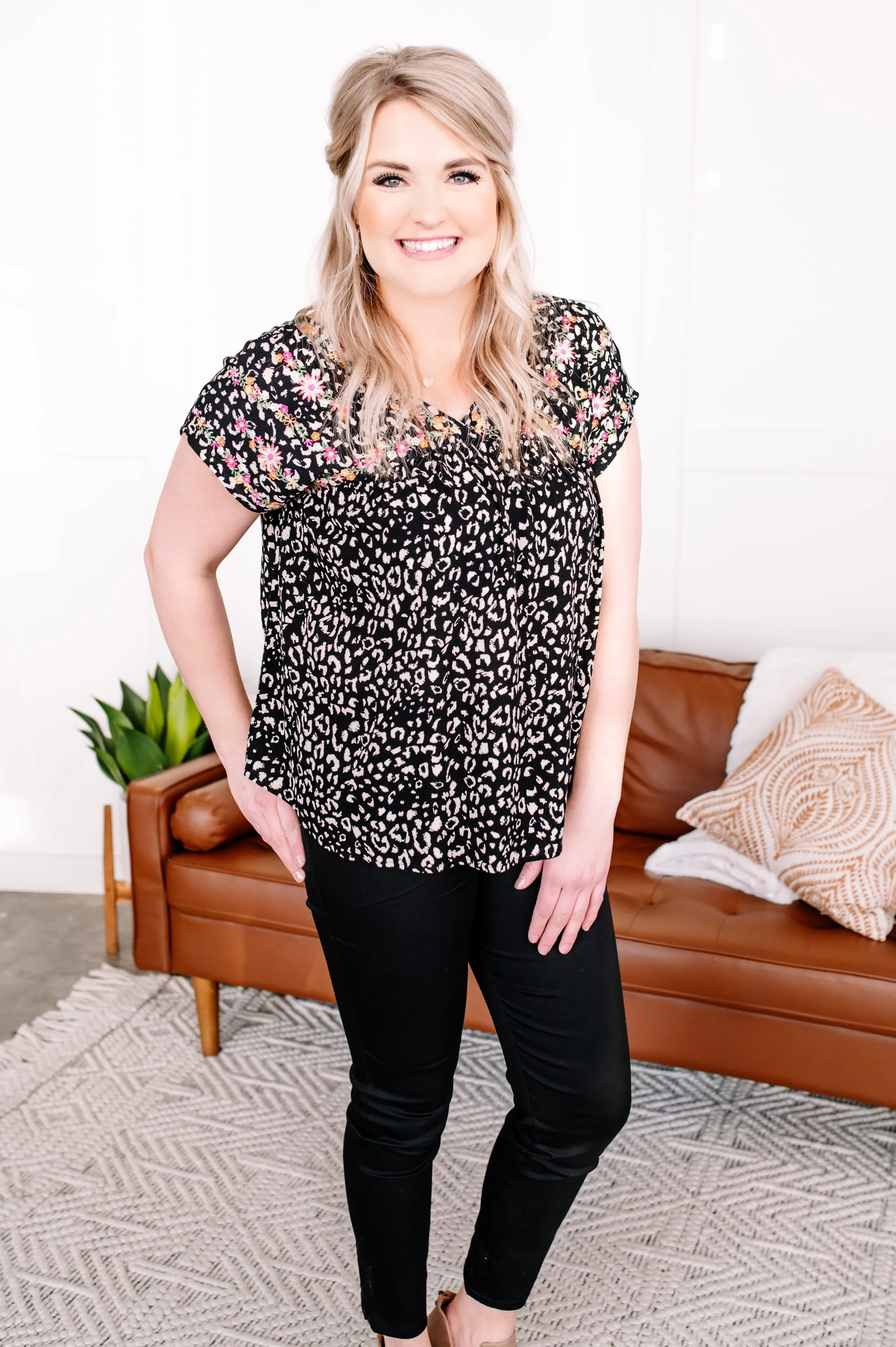 She's A Wild One Embroidered Savannah Jane Blouse