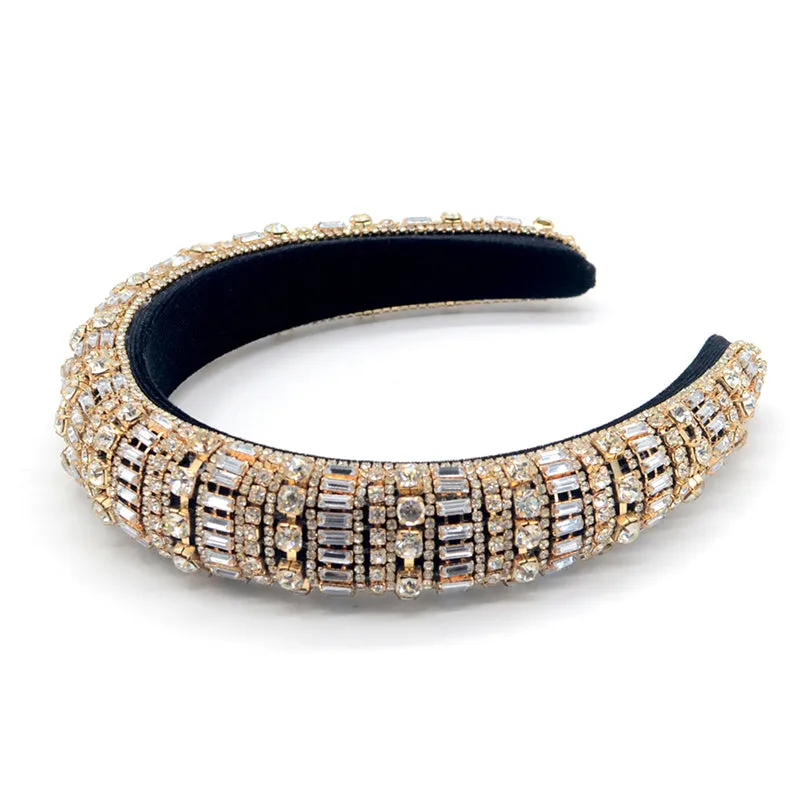 Shiny Rhinestone Headband Sparkly Crystal Wide Hairband Hair Hoop