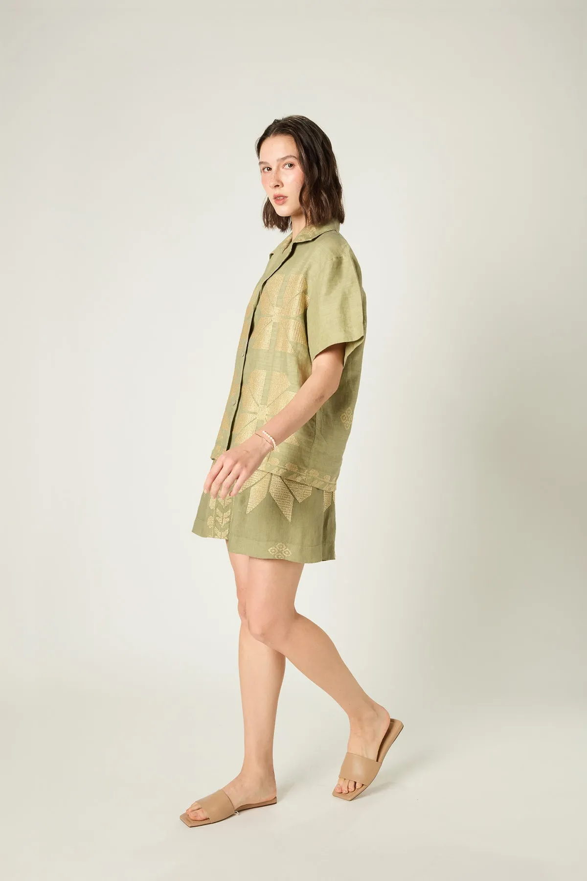 SHIRT AEOLIS S/S - TEA GOLD