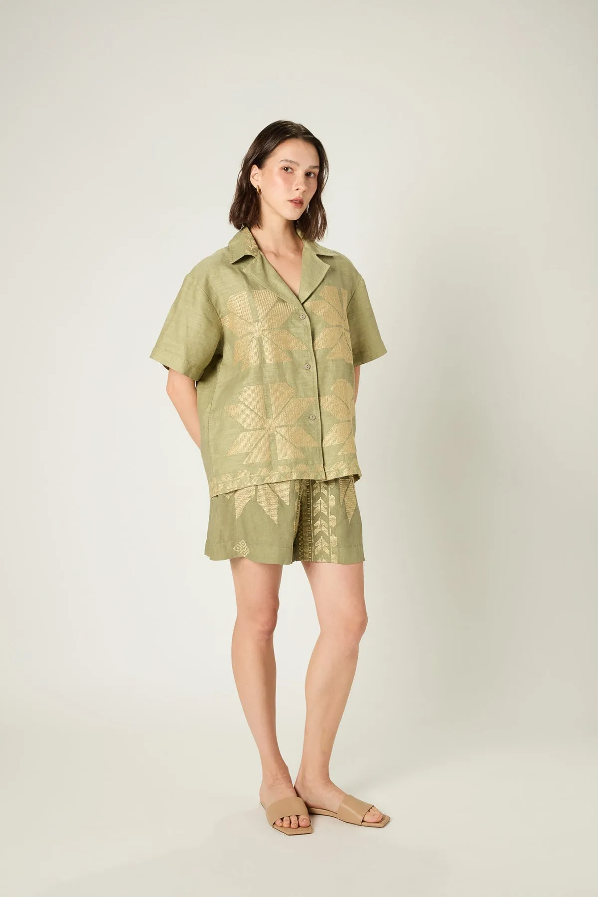 SHIRT AEOLIS S/S - TEA GOLD