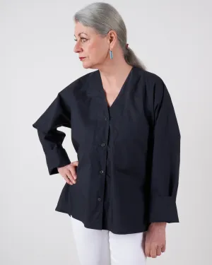 shirt with chest pocket - black