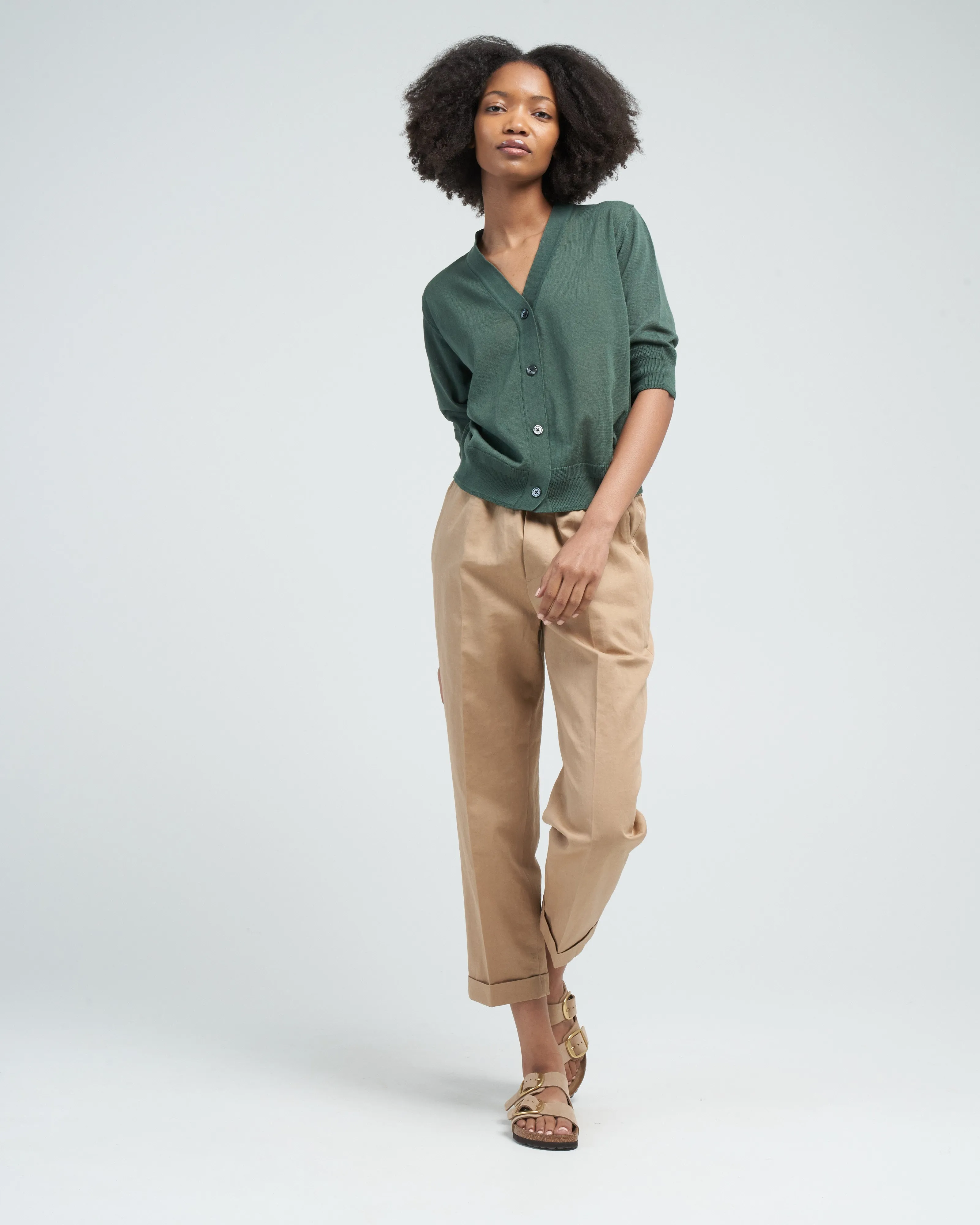 short sleeve cardigan - green