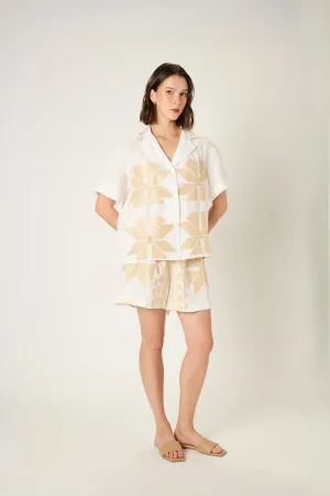 SHORTS AEOLIS MULTI ELASTIC WAIST - WHITE GOLD