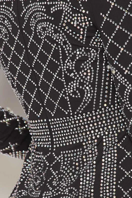 Showing Out Rhinestone Dress- HOEA0457
