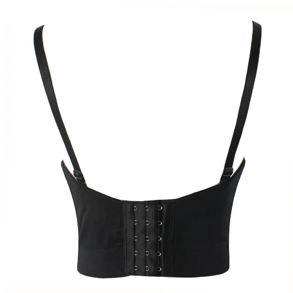 Silver Rhinestone Bustier Pearls Busiter Crop Top