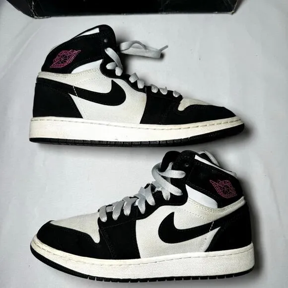 Size 5 - Nike Air Jordan 1 Retro High GS Pure Platinum Black Pink Men's Shoes