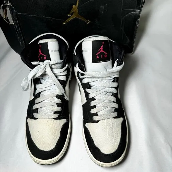 Size 5 - Nike Air Jordan 1 Retro High GS Pure Platinum Black Pink Men's Shoes