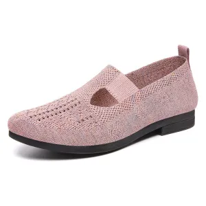 Slip-on Flat Casual Knit Women Walking Shoes