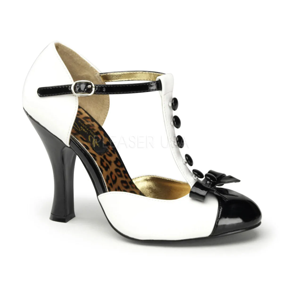 SMITTEN-10  White-Black Patent