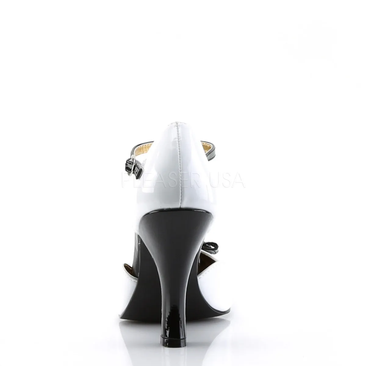 SMITTEN-10  White-Black Patent
