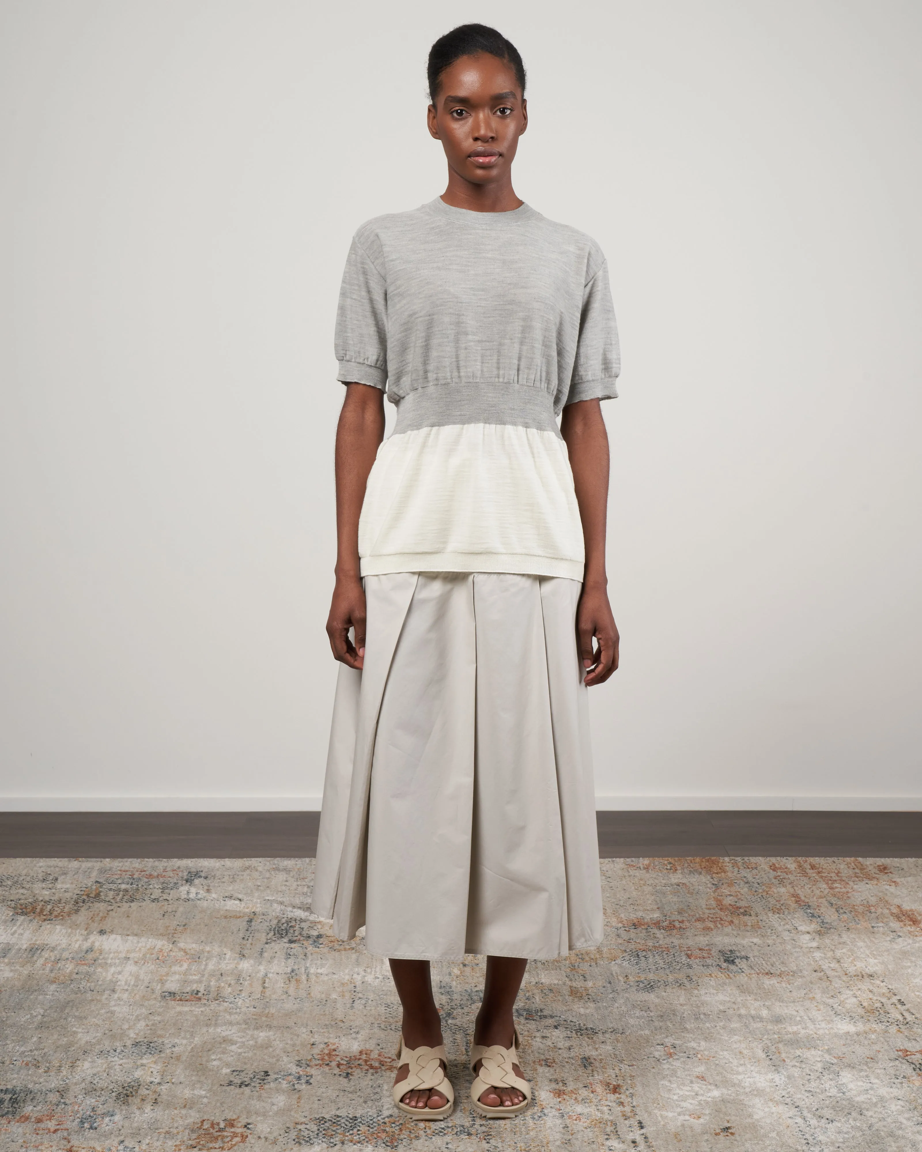 sphere cinched skirt - clay