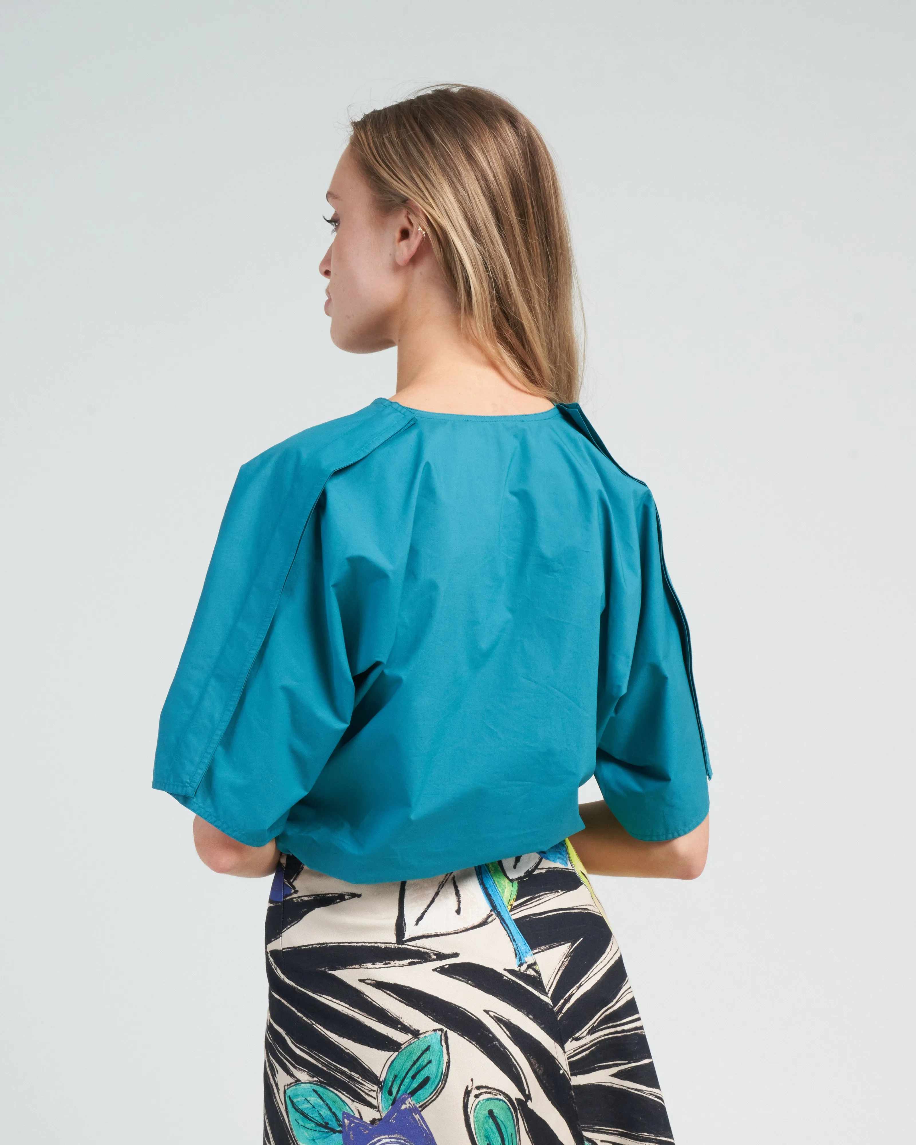 split neck top - topaz