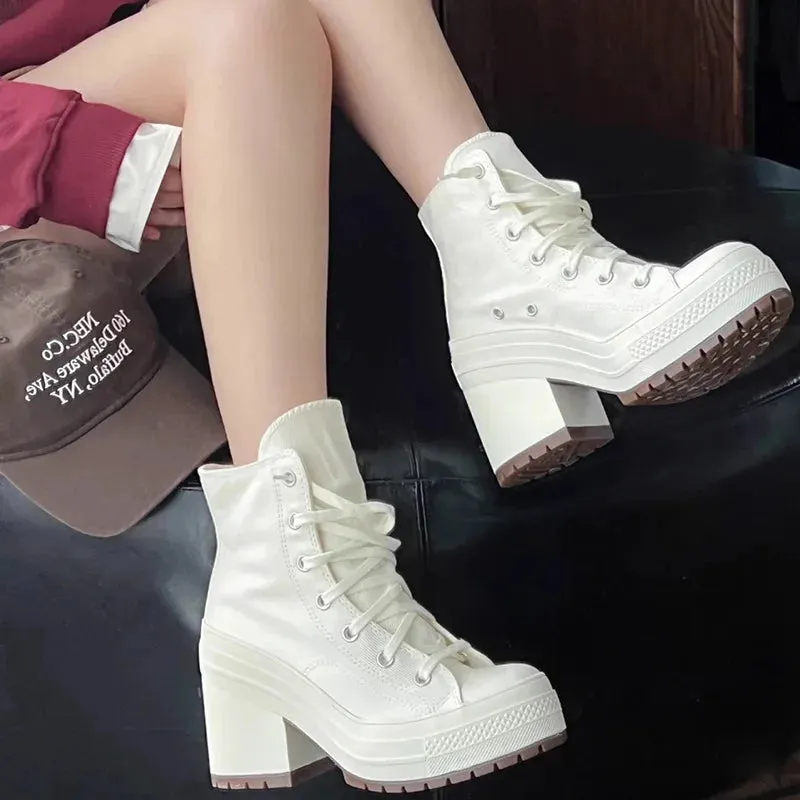 Spring Chic Retro Network Red Candy Color Classic Platform Canvas Shoes Women's Sneakers