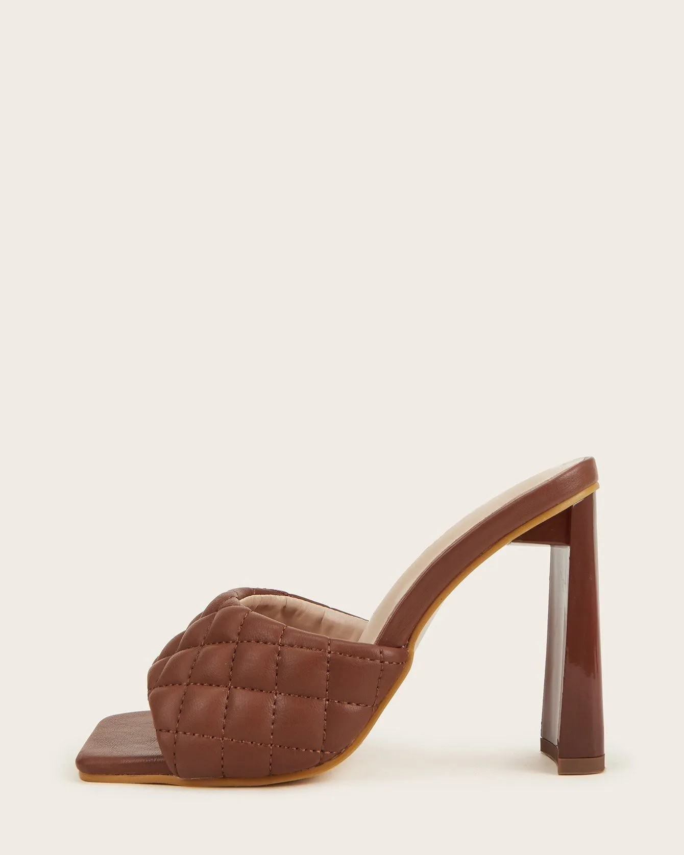 Square Toe Rhomboid Dermatoglyphic Sandals - Brown