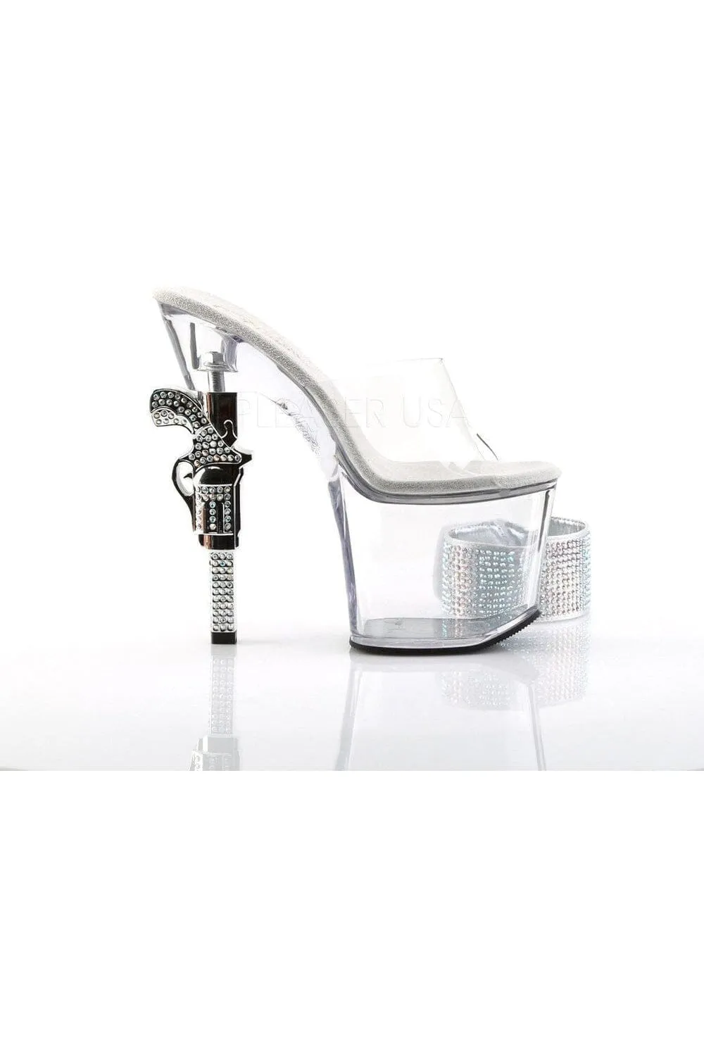 SS-REVOLVER-712 Platform Sandal  | Clear Vinyl