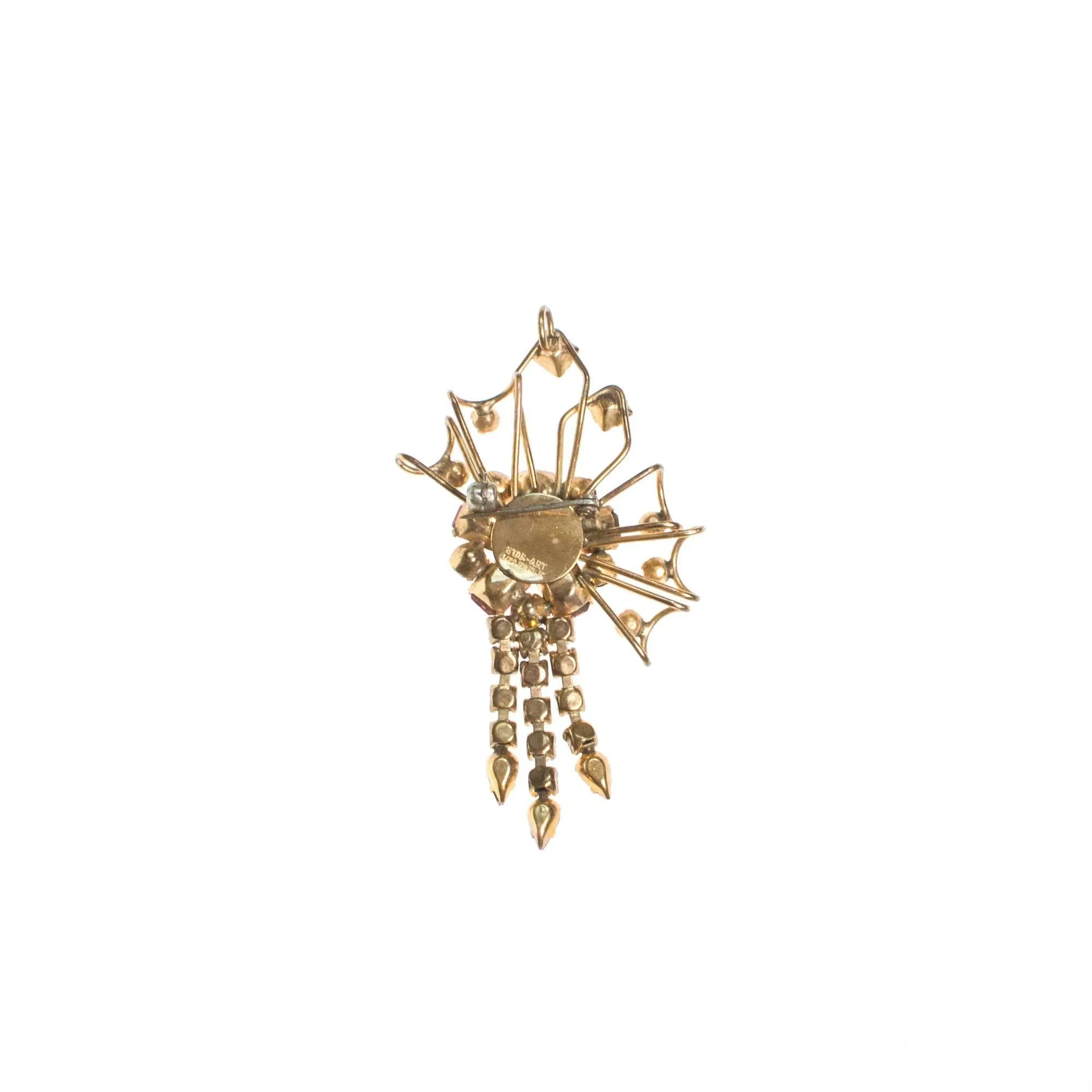 Star Art Pink Rhinestone Brooch, Pendant