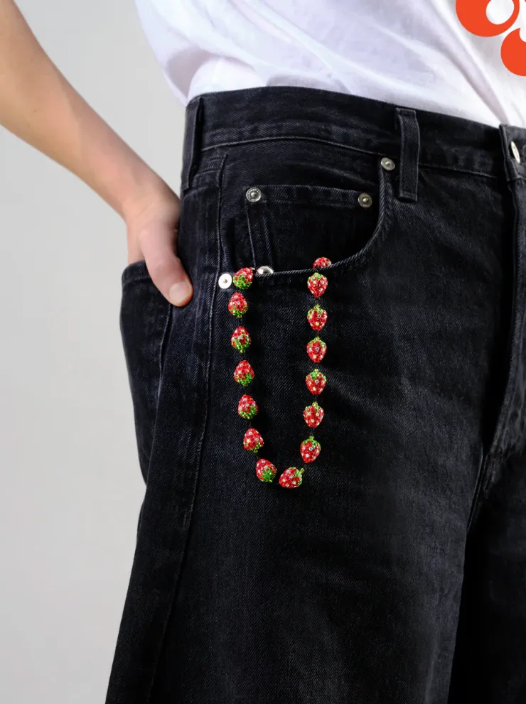 Strawberry Pave Wristlet