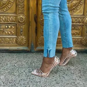 Studded Clear Pumps