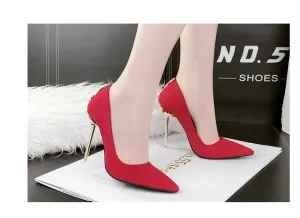 Stunning metal bow banquet stiletto Heels