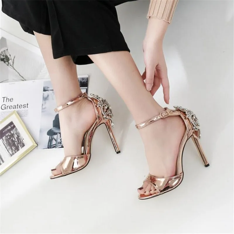 Summer Crystal Glitter woman Sandals Party Pump High Heels