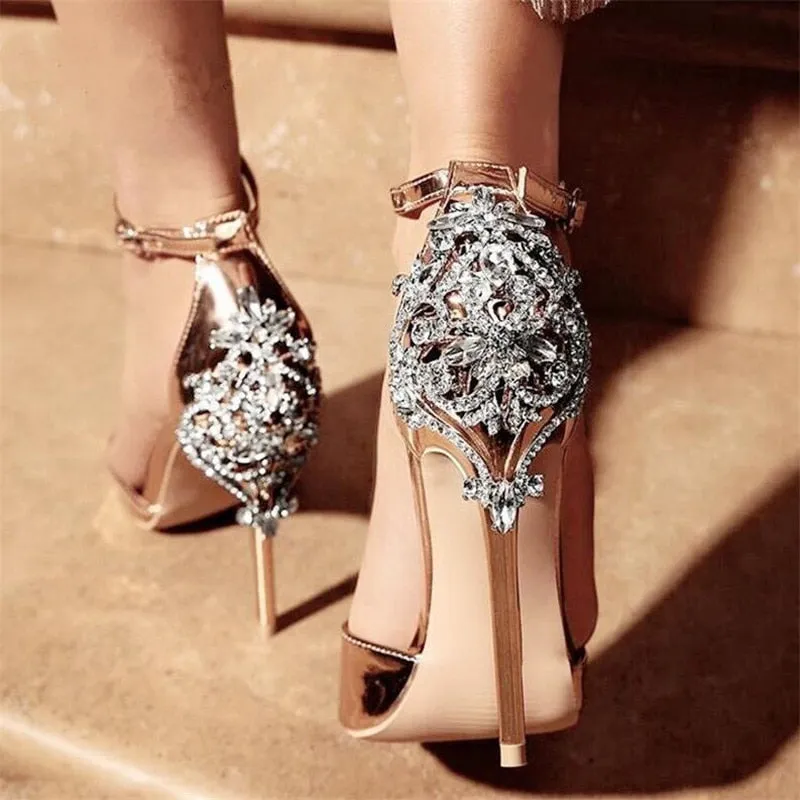 Summer Crystal Glitter woman Sandals Party Pump High Heels
