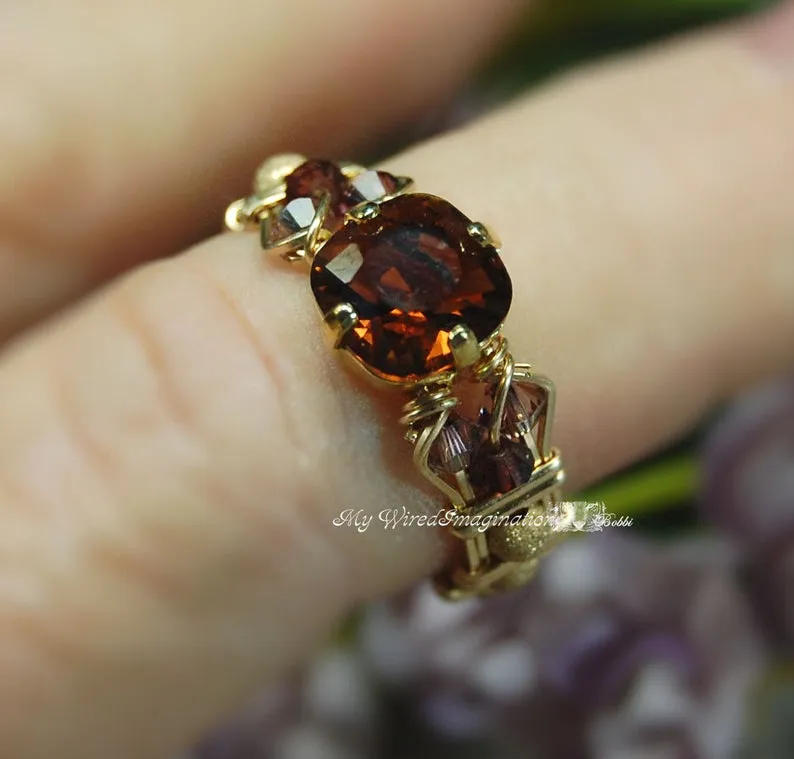 Swarovski Burgundy, 2 Pcs Cushion Cut 4470 With Setting, Vintage Crystal Sew On