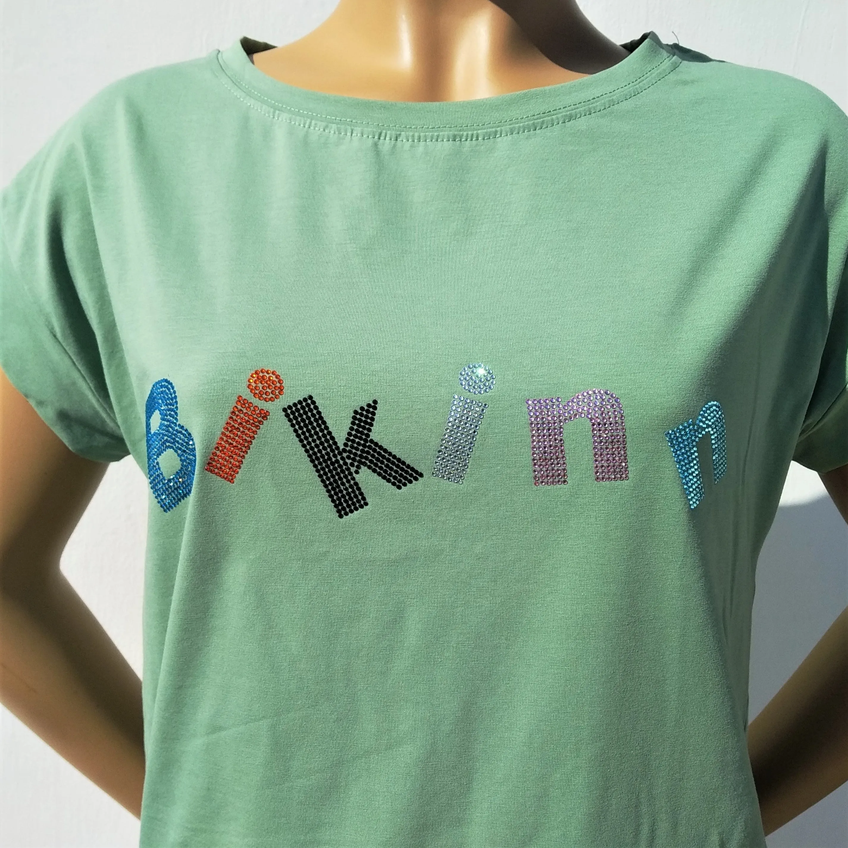 T-Shirt Printed hotfix Rhinestone