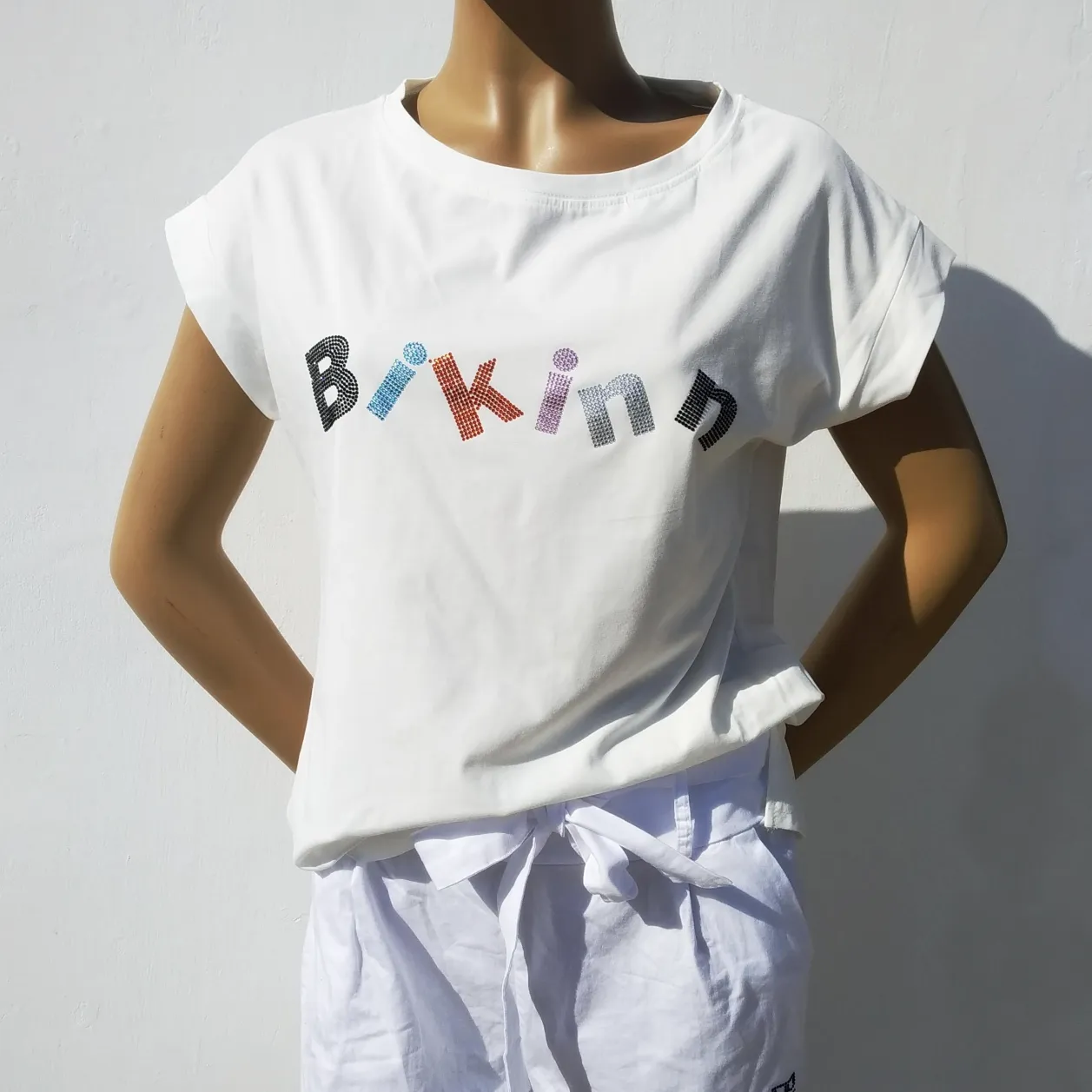 T-Shirt Printed hotfix Rhinestone