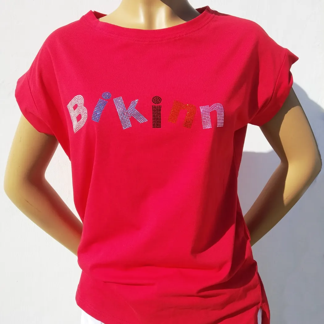 T-Shirt Printed hotfix Rhinestone