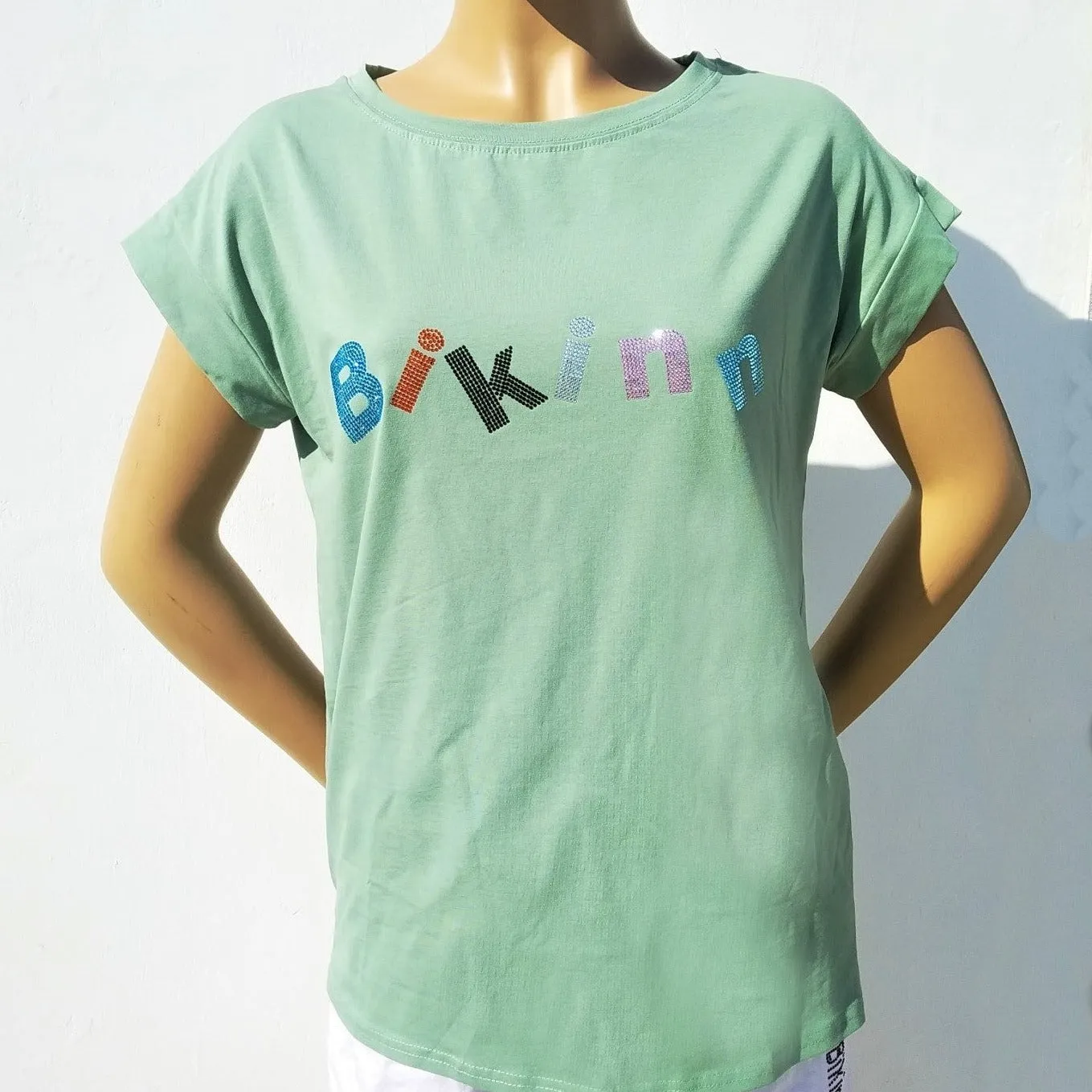 T-Shirt Printed hotfix Rhinestone