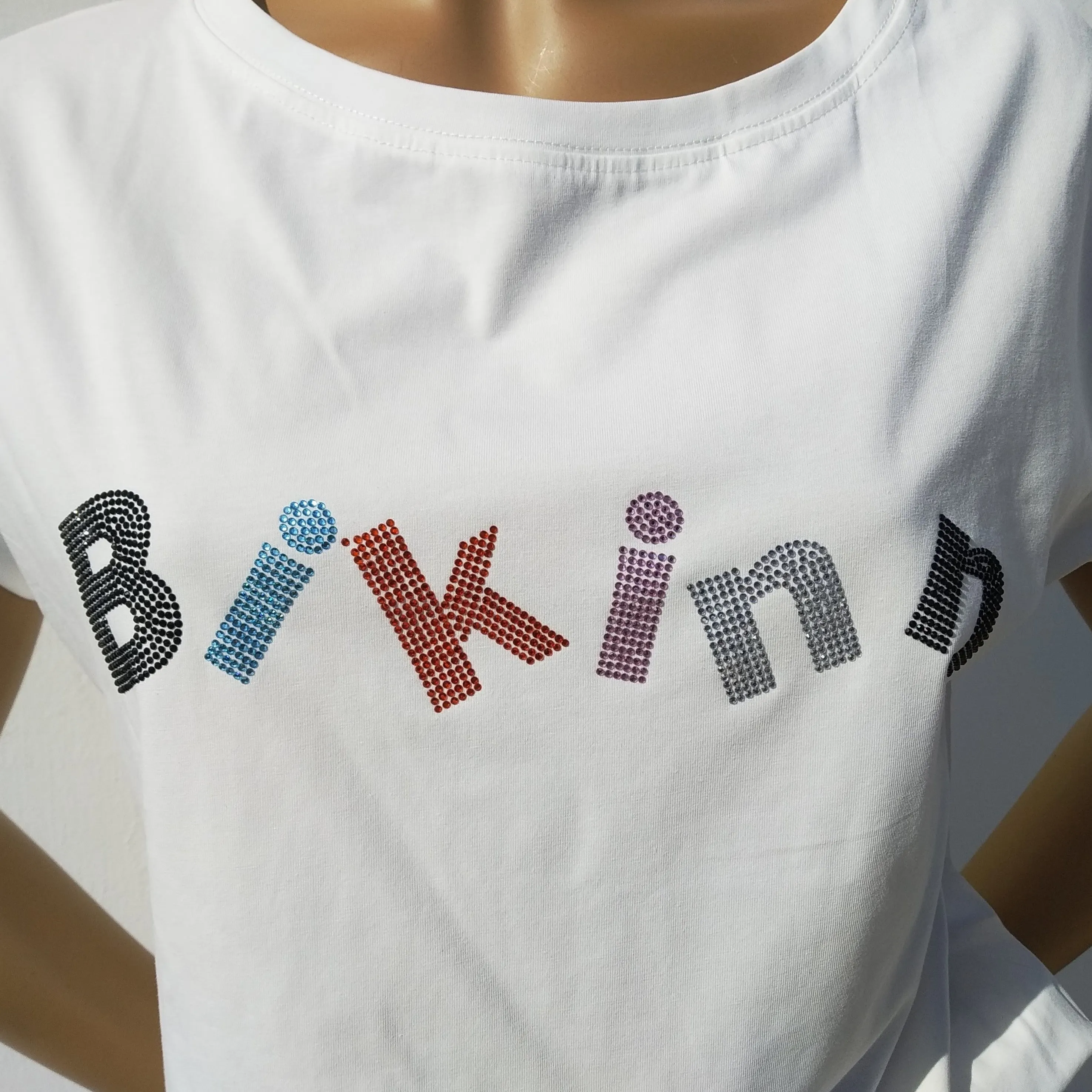 T-Shirt Printed hotfix Rhinestone