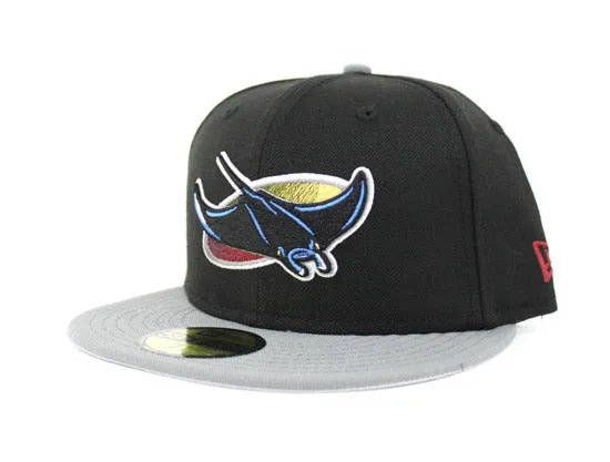 Tampa Bay Devil Rays New Era Fitted 59Fifty hat (AIR JORDAN RETRO 7 Bordeaux Gray Under Brim)