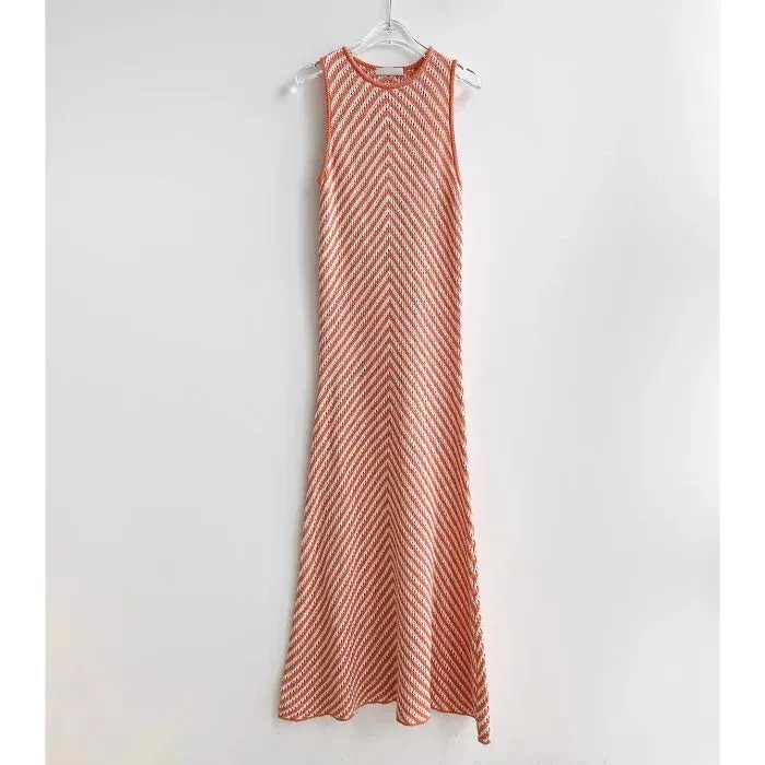 Temperament Striped Sleeveless Dress for Women