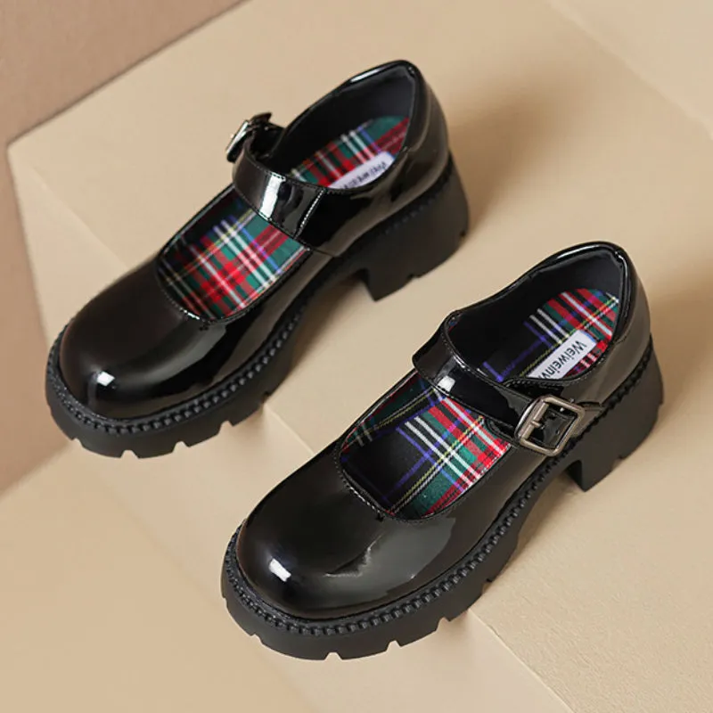 Thick Sole Mary Jane Shoes Round Toe Retro Women's Shoes