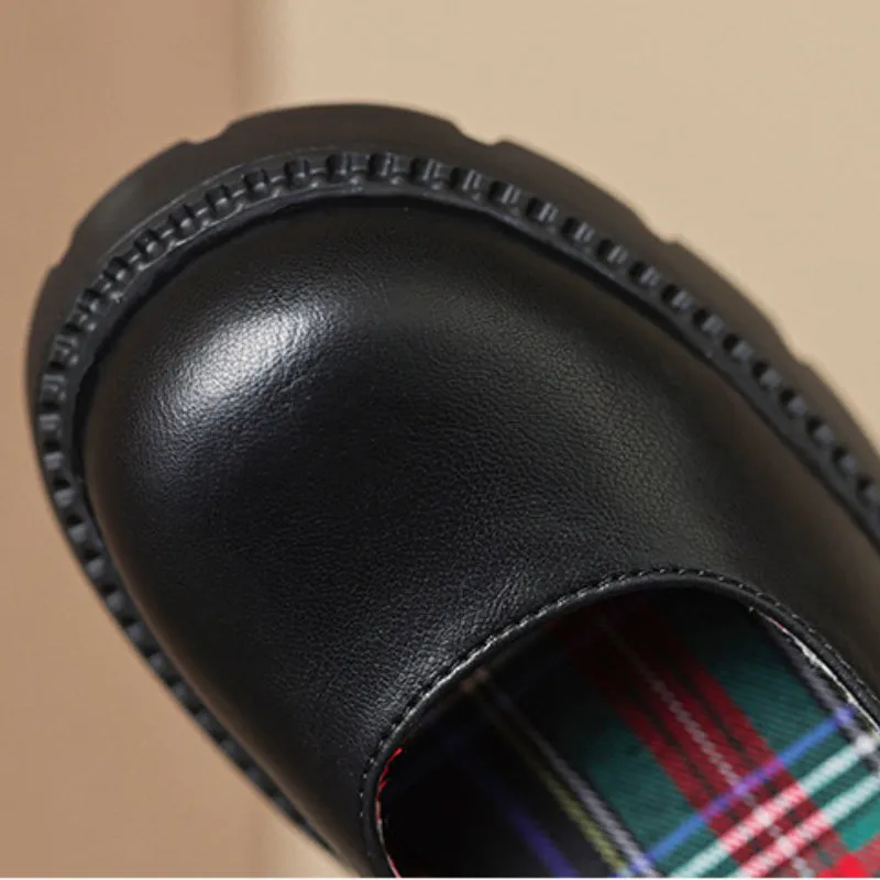 Thick Sole Mary Jane Shoes Round Toe Retro Women's Shoes