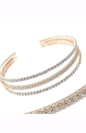 Three Row Rhinestone Bracelet