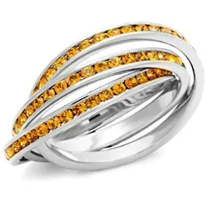 Unique Sterling Silver Ring with Yellow Gemstone