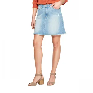 Universal Thread Women's Destructed Denim Mini Skirt