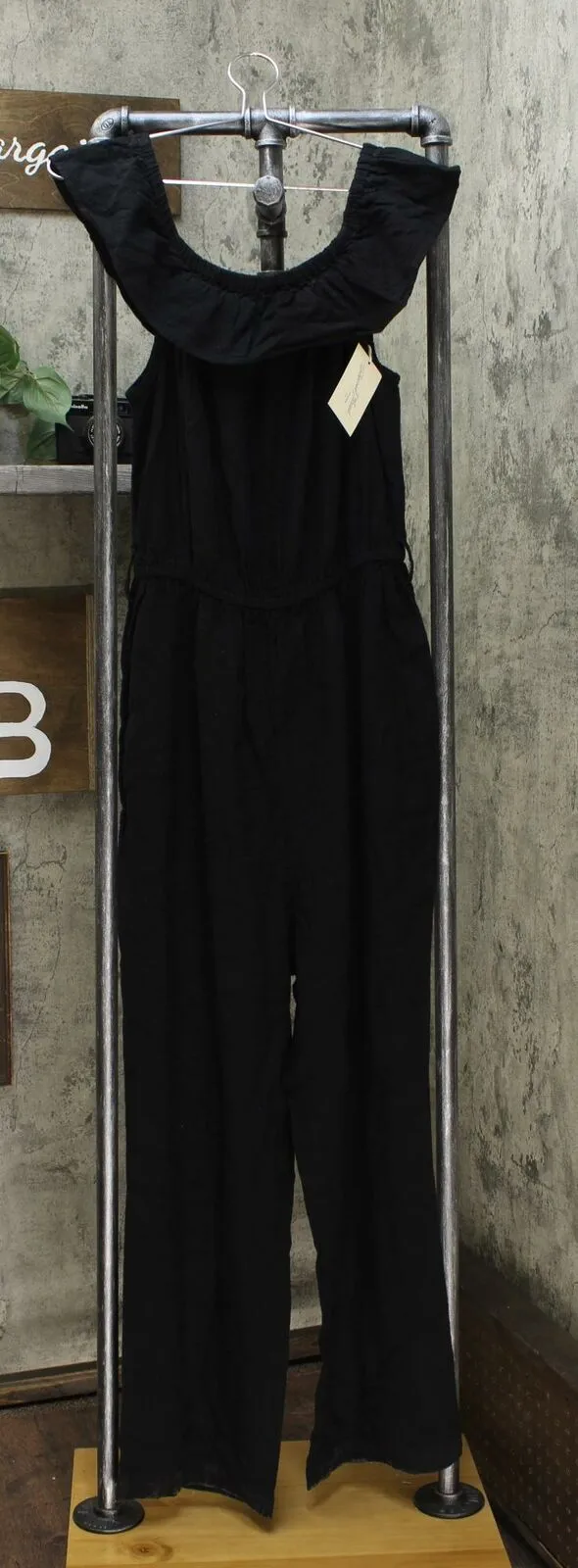 Universal Thread Women's Off Shoulder Mini Cap Sleeve Wide Leg Jumpsuit