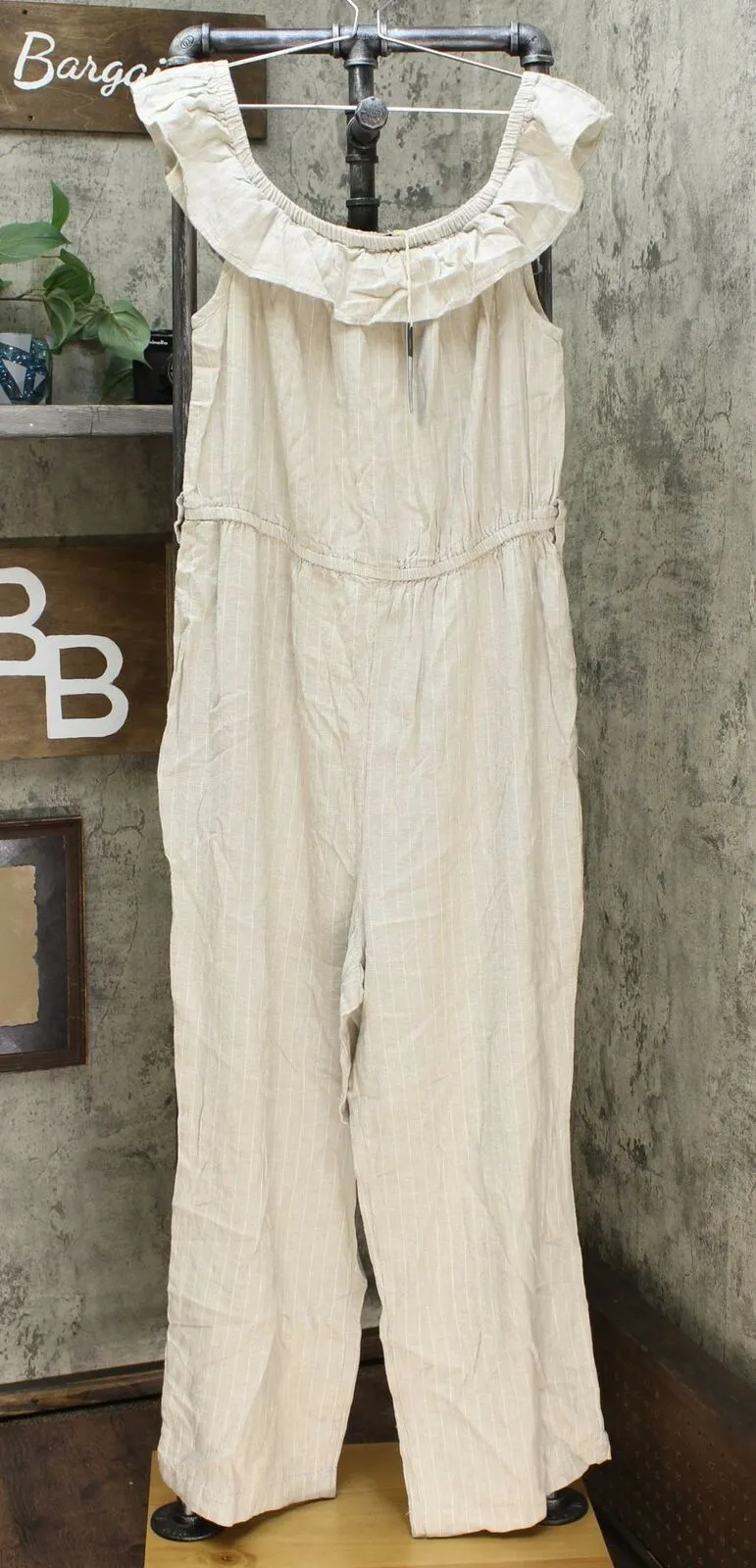 Universal Thread Women's Off Shoulder Mini Cap Sleeve Wide Leg Jumpsuit