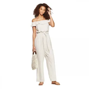 Universal Thread Women's Off the Shoulder Mini Cap Sleeve Wide Leg Jumpsuit